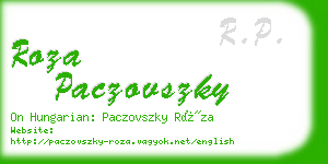 roza paczovszky business card